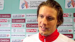 Andreas Thorkildsen (NOR) after his fourth place in the javelin throw at Gateshead 2013 ETCH