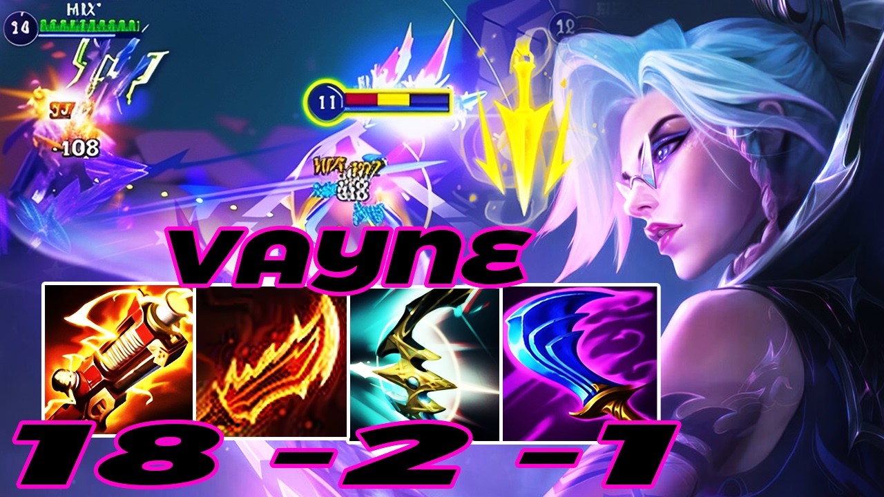 WILD RIFT VAYNE ADC GAMEPLAY | 18 -2 -1 MVP | VAYNE BUILD RUNES