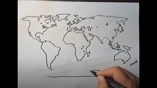 Desenhando o mapa-múndi do zero! Veja o mundo ganhando forma em poucos segundos!