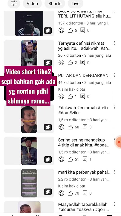 Video Short tiba2 sepi bahkan gak ada yg nonton. ada yg tau solusinya gak?? #shorts #short #viral