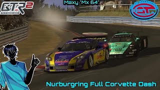GTR 2 Maxy Walkthrough - Nurburgring FULL Corvette 1 Lap Dash From Bottom