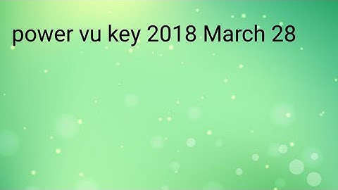 New Power vu key