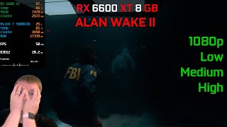 RX 6600 XT - Alan Wake 2. Впервые такой FPS на этой видеокарте.