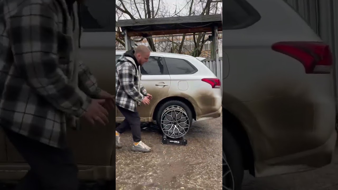 Mitsubishi Outlander на примерке дисков в 2-х диаметрах #примеркадисков #mitsubishi