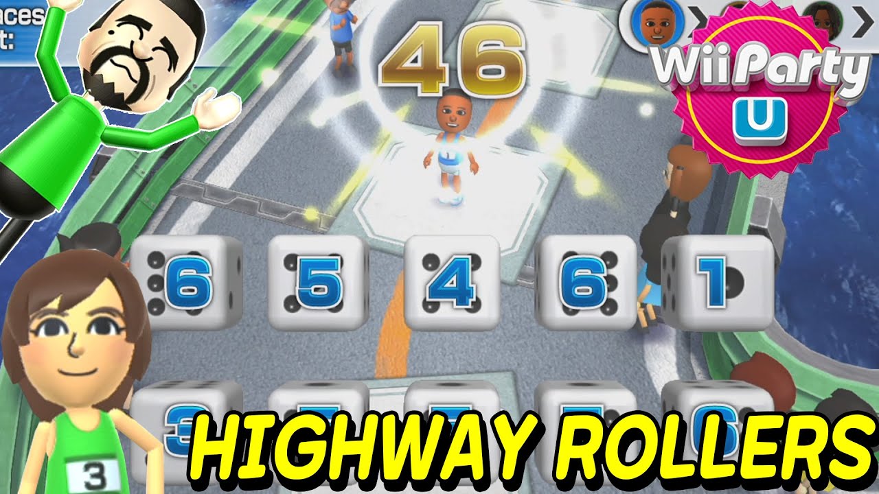 Wii Party U - Highway Rollers (Advanced com) Cory vs Masako vs Patricia vs Haixiang | AlexGamingTV