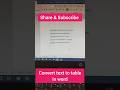 Shortcut key.Convert text to table in word.#maacomputereducation #mcemv79 #words #shortcutkeys