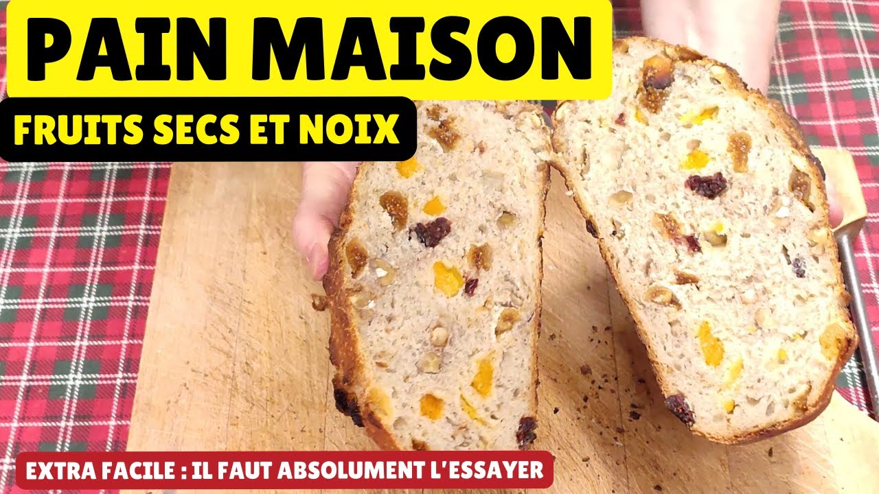 ⭐trop facile: ma recette préférée du PAIN MAISON aux fruits secs et noix, sans pétrissage 😊