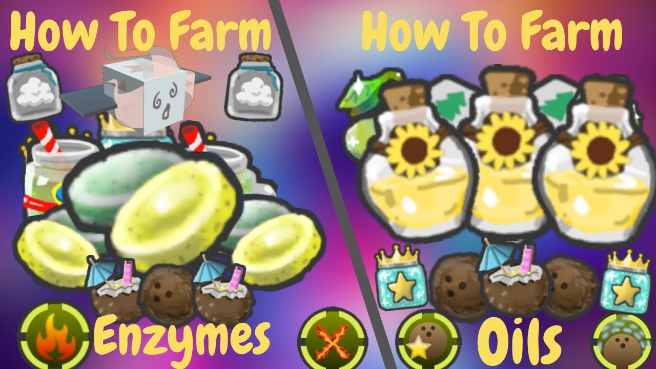 how-to-get-enzymes-and-oils-fast-bee-swarm-simulator-roblox-youtube