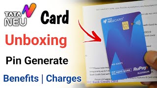 Tata Neu Rupay Credit Card Unboxing 2023 | Tata Neu Credit Card Unboxing |Tata neu card pin Generate