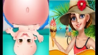 My Newborn Baby Care Madness vs Ice Cream Slush Maker   Cooking Game screenshot 2