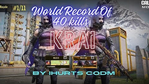 World Record Of 40 Kills in KRAI Map in Call Of Duty Mobile | ihurts CODM | COD MOBILE