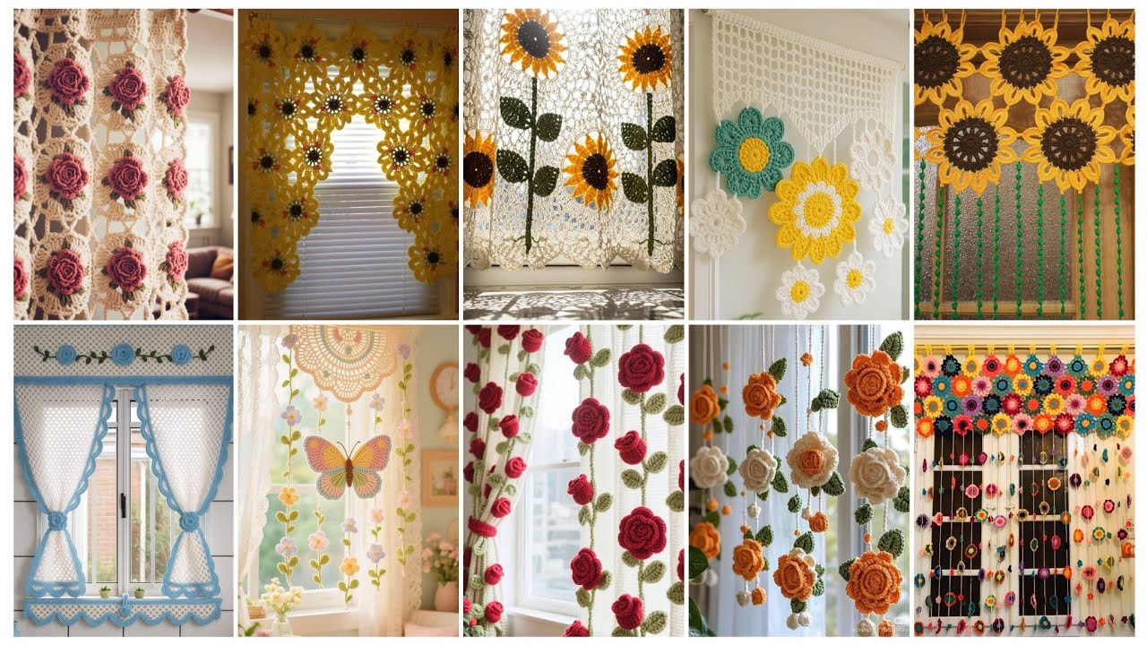 Boho Style Crochet Curtains|Cozy & Aesthetic Home Makeover||Viral Crochet Curtain Pattern#crochet  