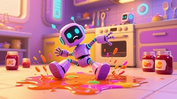 Five Little Robots on the Run | Fun Robot Adventure Song for Kids | Nursery Rhymes & Songs