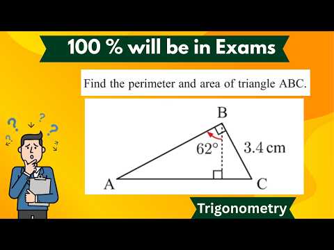 Using Trigonometry find the perimeter and area of the triangle