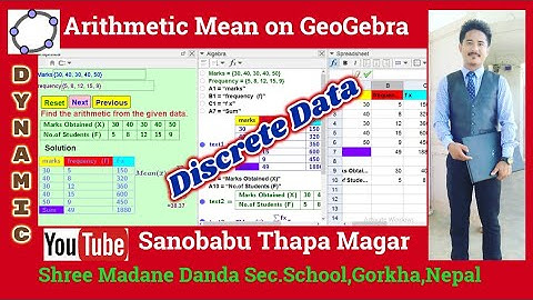 Arithmetic Mean of Discrete Data on GeoGebra
