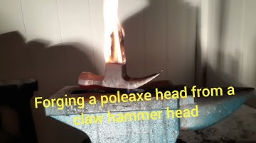 Turning a claw hammer into a spiked pole axe head!