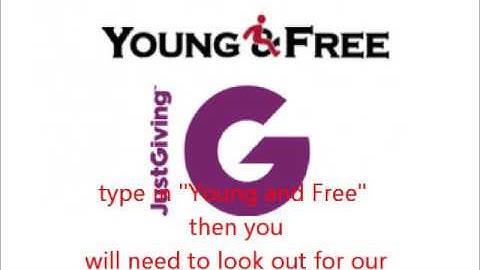 create on fundraising page for Young and Free on justgiving