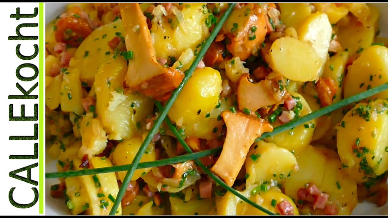 Warmer Kartoffelsalat mit Pfifferlingen. Omas Rezept. - YouTube