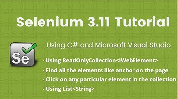 5.  Selenium 2018 Tutorial C# Visual Studio: ReadOnlyCollection, List String and iteration