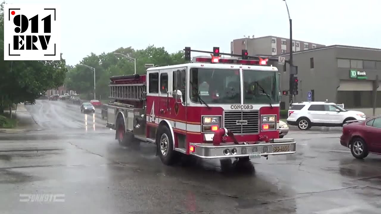 Concord, NH Fire Department Ambulance 4 and Engine 4 Responding