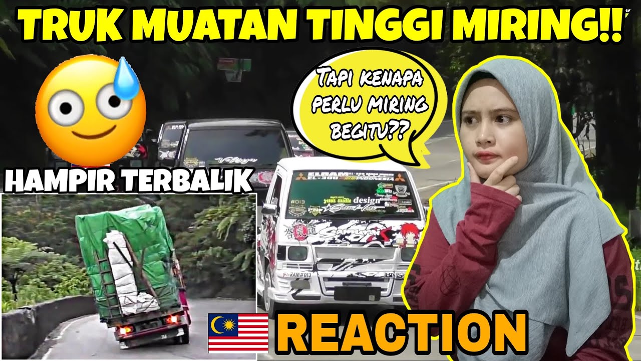 TRUK MUATAN TINGGI MIRING HAMPIR SAJA TERBALIK DI SITINJAU LAUIK 😳 | REACTION