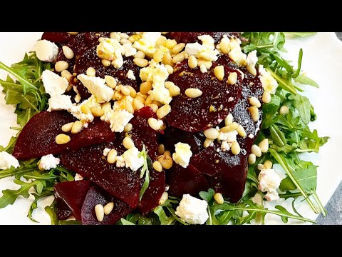 Видео рецепт Салат из свеклы с кедровыми орешками