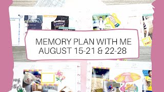 Memory Plan With Me//August 15-21 & 22-28//Happy Planner Big Vertical Layout