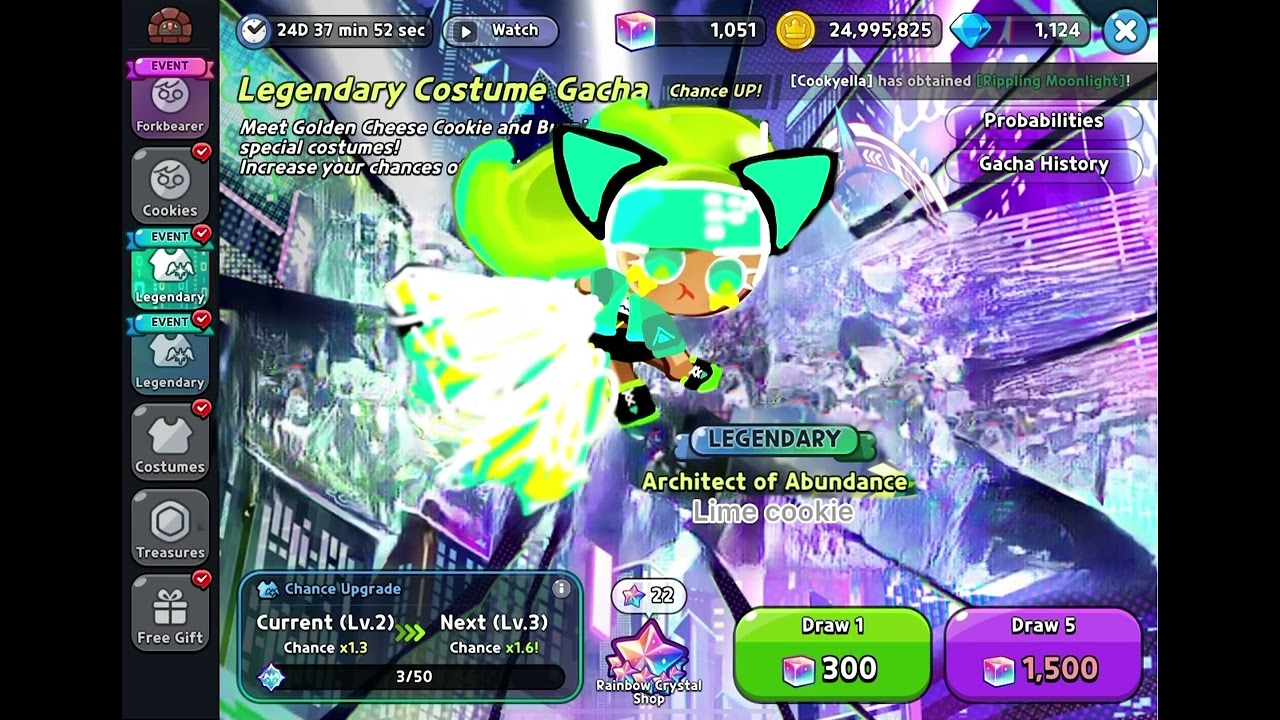 Lime cookies animation (Legendary costume) 