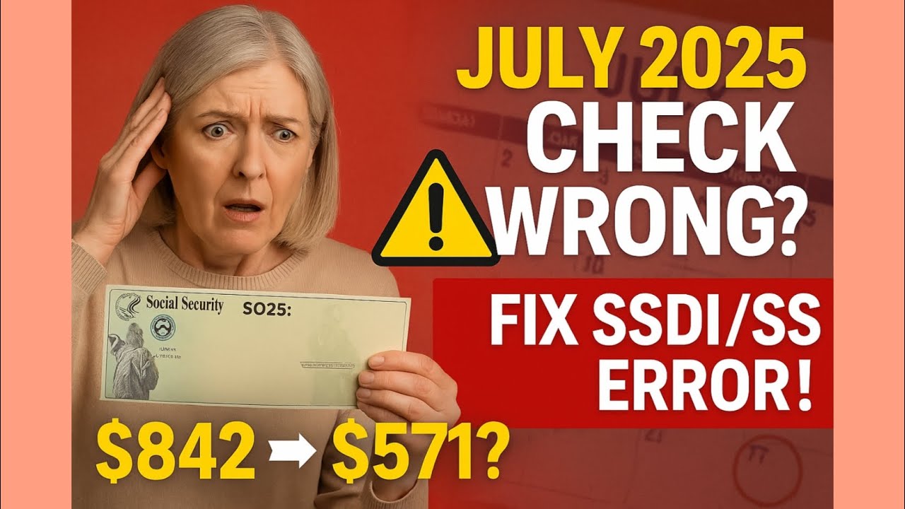 Why Is Your SSDI or SSI Check LOWER in July 2025? Payment Errors & Fixes Explained! SSDI,SSI,SSA Fix