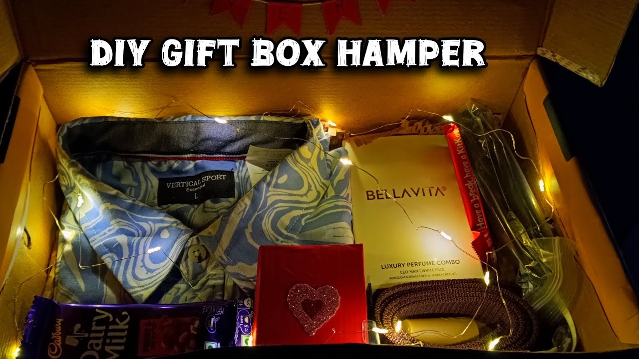 DIY GIFT BOX HAMPER | SHIRT, PARFUME ,BELT ,GOGGLES GIFT WRAP IDEA | HOW TO WRAP A GIFT🎁GIFT FOR MEN