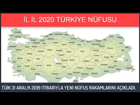 Türkiye'nin İl İl 2020 Nüfusu, Türkiye Nüfusu (Güncel), İLLERE GÖRE NÜFUSUMUZ