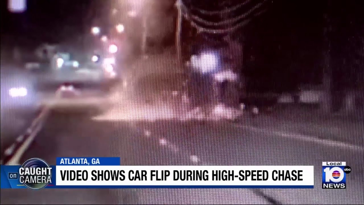 Video shows car flip during police chase in Georgia - YouTube