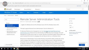Install and uses Remote Server Administrator Tools for Windows10