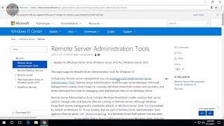 Install and uses Remote Server Administrator Tools for Windows10