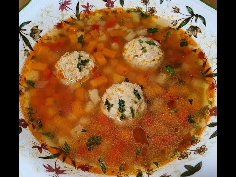 Video: Sopa De Tomate Con Albóndigas Y Arroz
