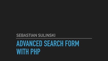 Introduction to Advanced Search Form with PHP
