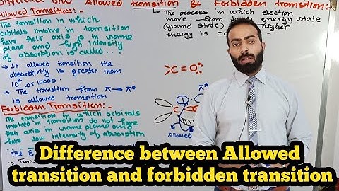 Difference between Allowed transition and forbidden transition || UV-Visible spectroscopy