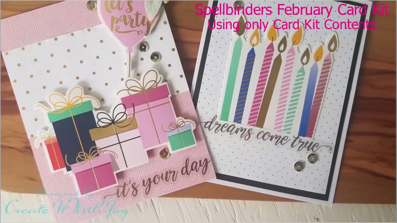 Spellbinders February Card Kit using only Card Kit Products