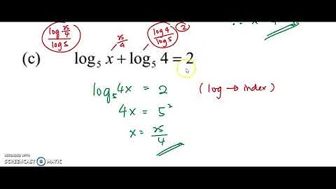 Tutorial: 1.3 Logarithms (Q8) - Solving logarithmic equations