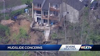 Multiple houses in danger of sliding into Harrods Creek after mudslide