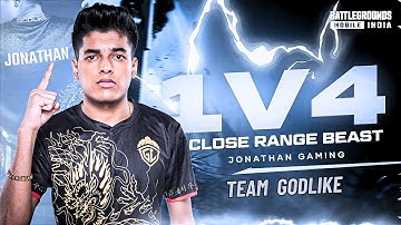 Jonathan 1v4🔥🥵 Pure Clutch Team Godlike Jelly @GodLikeEsportss @JONATHANGAMINGYT #bgmi #upthrust