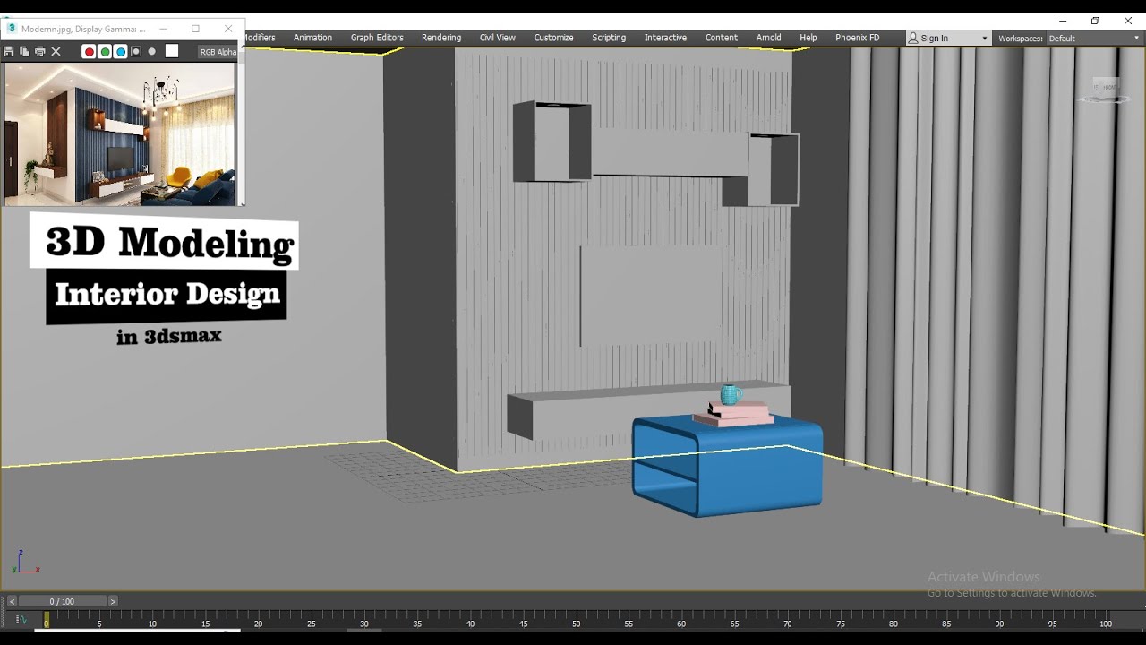 3D Modeling in 3dsmax | How to Model an Interior (Part 2) - YouTube