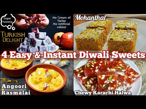 4 Must Try Diwali Sweets  Easy amp Instant Delicious Deepawali Desserts