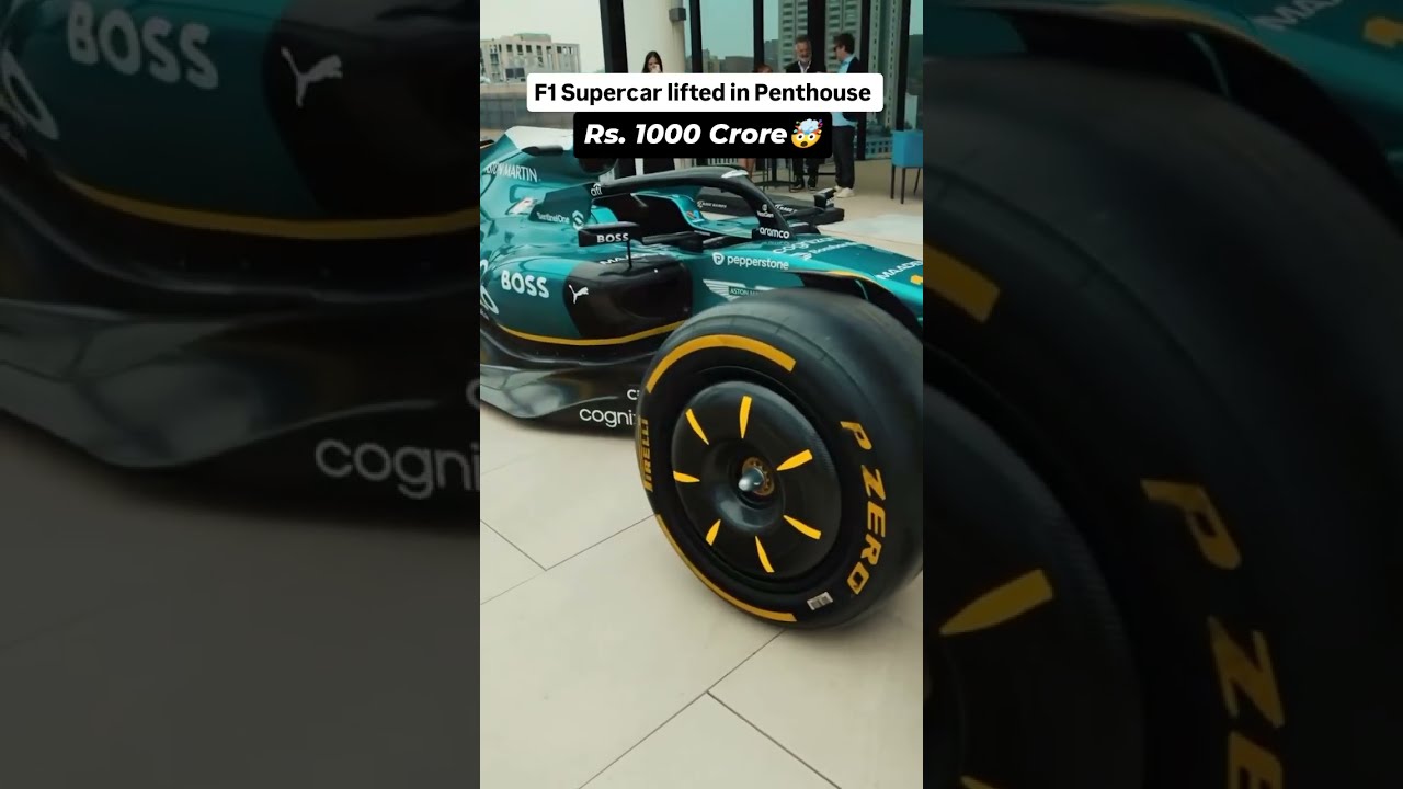F1 Supercar Lifted Into 1 000 Crore Penthouse Sky High Luxury