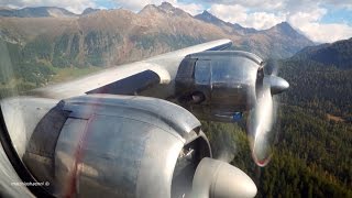 Most Beautiful Flight with Super Constellation through Swiss Alps from Samedan