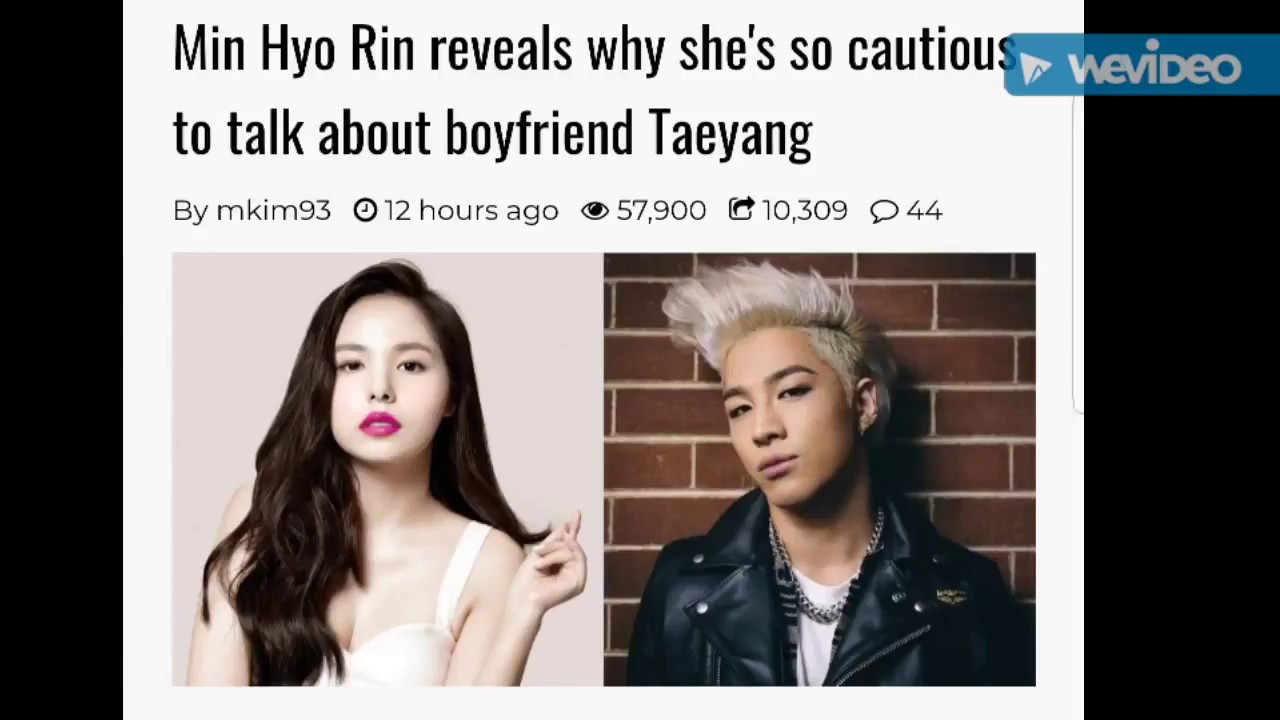 HOT NEWS!!! MIN HYO RIN TALK ABOUT HER RELATIONSHIP WITH TAEYANG
