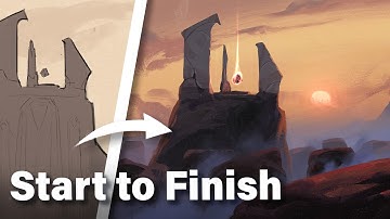 How I Paint Fantasy Environment Concept Art ( Digital Painting Tutorial )