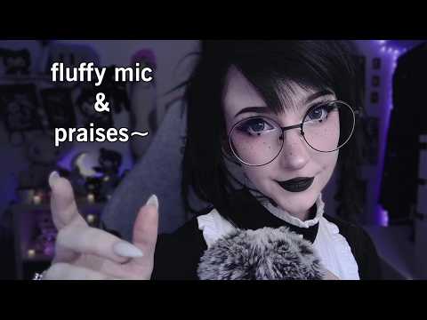 asmr ☾ fluffy mic scratching & randomly praising you 🖤