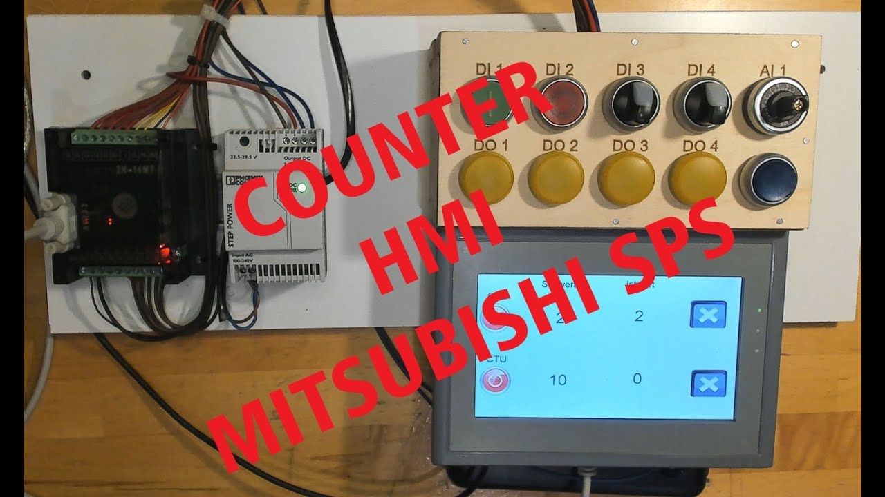Counter tutorial, HMI für Mitsubishi SPS, wie Q-SERIES, FX1S / FX1N ...