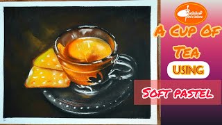 Cup of tea || drawing using soft pastel || realistic drawing screenshot 1